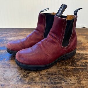 Blundstone Women’s Deep Red Leather Boots - burgundy leather